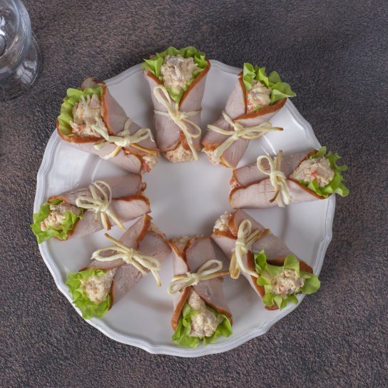 Рулетики із шинкою