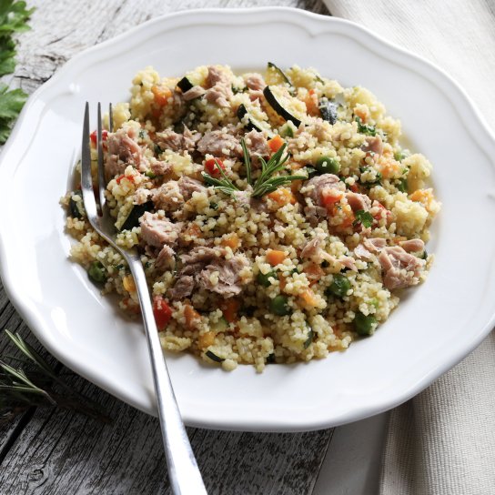 кускус с тунцом и цукини