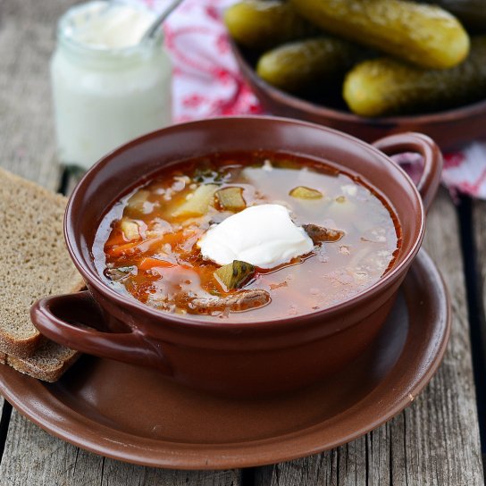 Солянка с говядиной и овощами