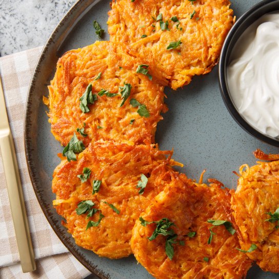 Запечені деруни з батату