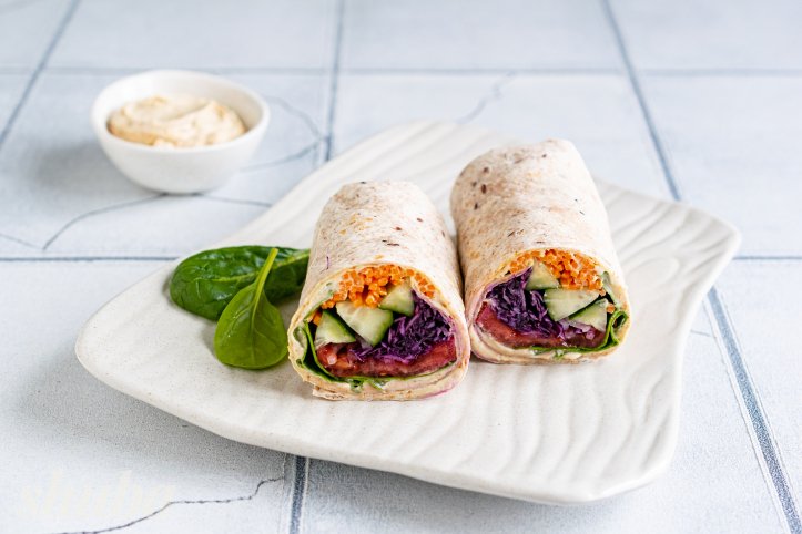 шаурма з хумусом та овочами