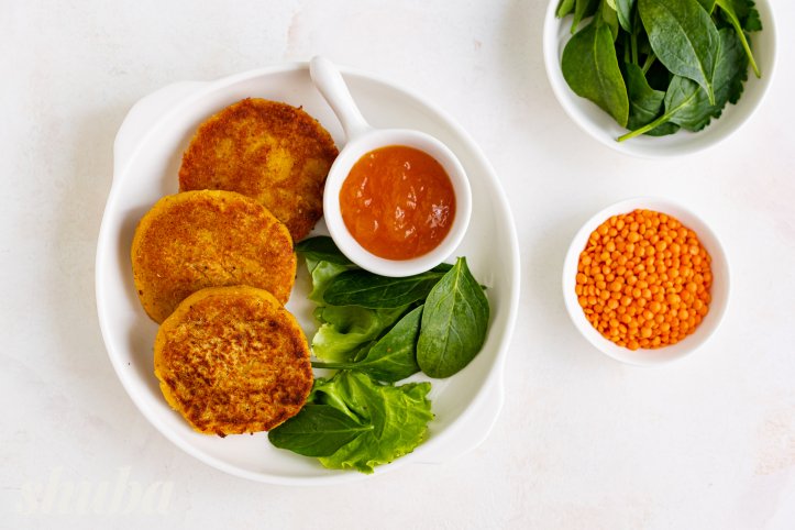 котлети з сочевиці із засмажкою