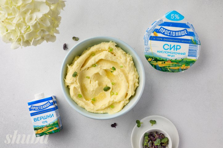 картопляне пюре з кисломолочним сиром