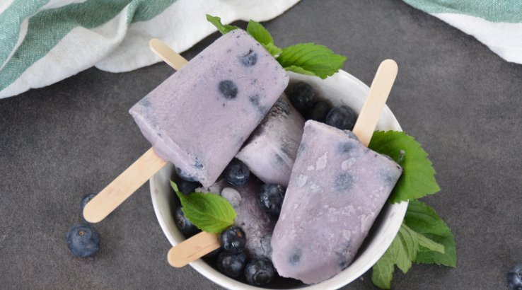 Веганське морозиво з чорницею та шоколадом