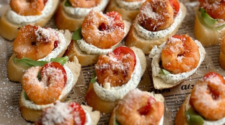 Брускети з креветками