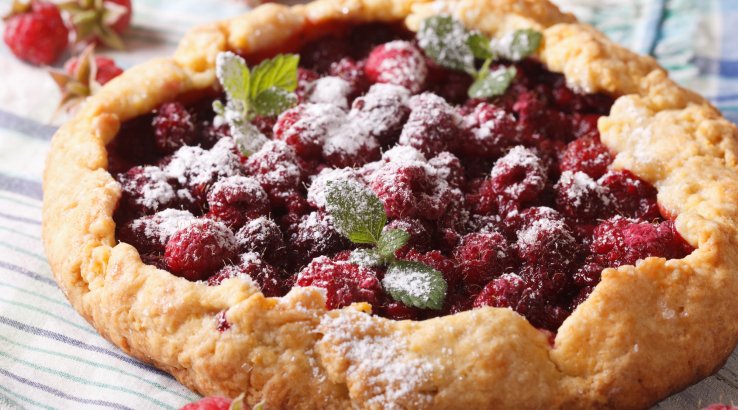 Галета з ревенем і малиною