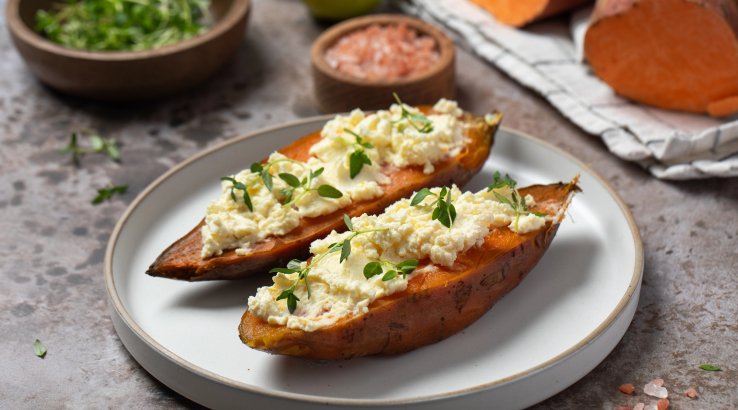 Запечений батат в аерогрилі з тахіні