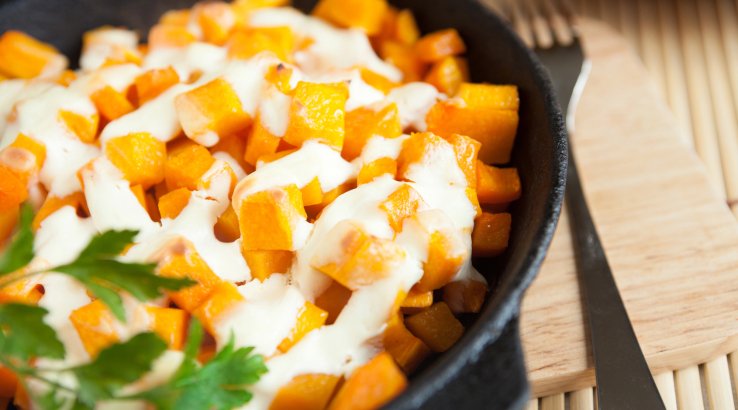 Гарбуз із часником у сметані