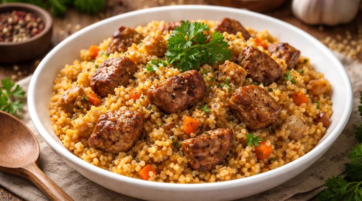 Пшоняна каша з м’ясом - рецепт
