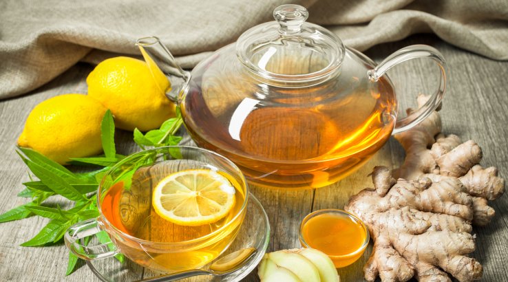 Чай с медом, лимоном и имбирем