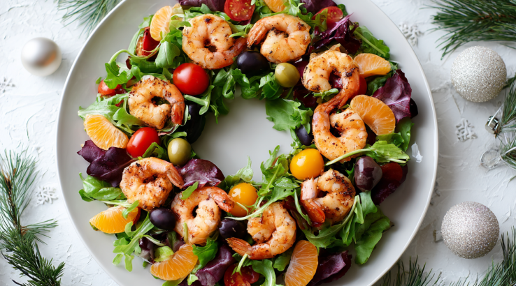 «Різдвяний вінок» з креветками