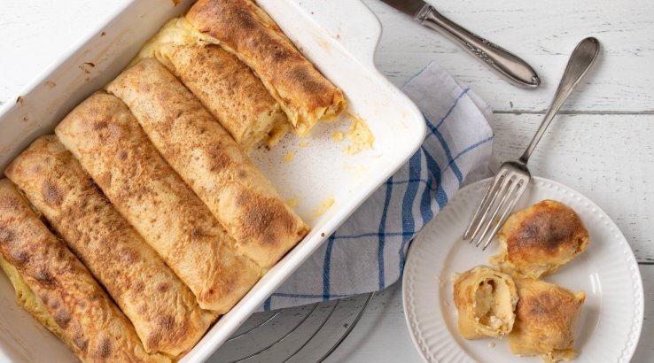 Запечені млинці з сиром