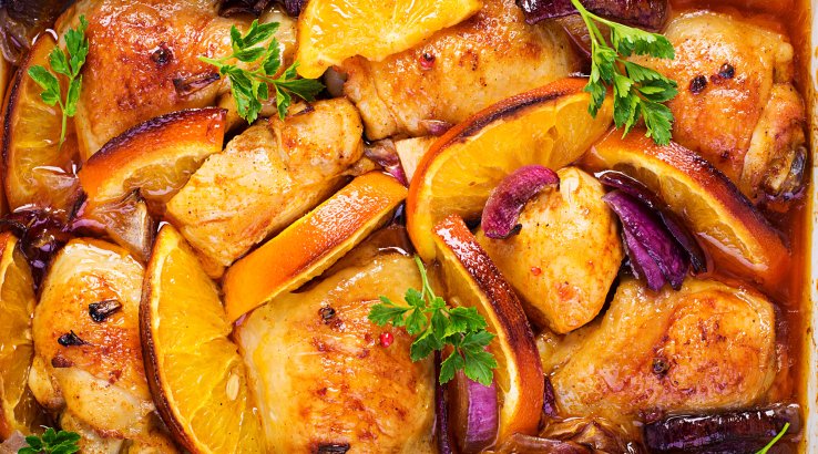 Курячі стегенця з апельсином