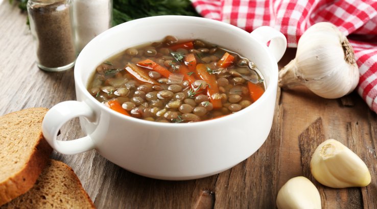Суп із зеленої сочевиці