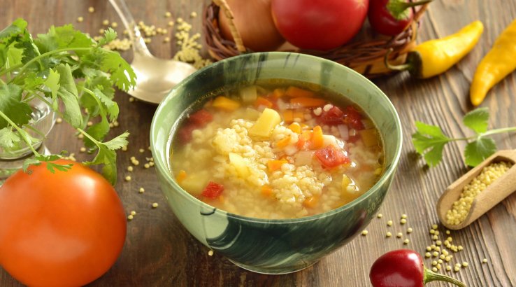Суп з пшоном і овочами