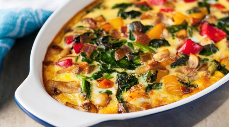 Кіш без тіста зі шпинатом і сиром