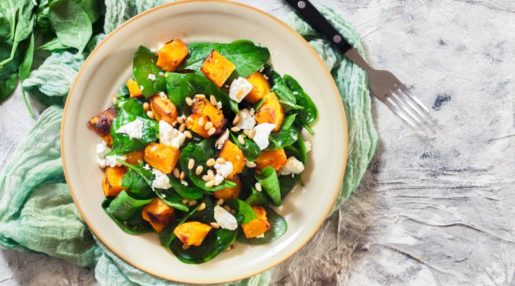 Салат з гарбузом і шпинатом