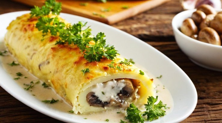 Струдель з картоплею та грибами