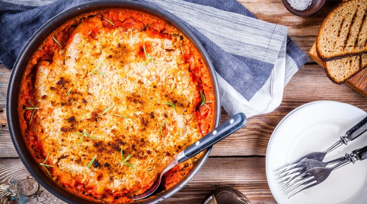 касероль, запіканка з сосисками