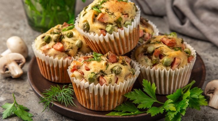 Мафіни з шинкою і горошком