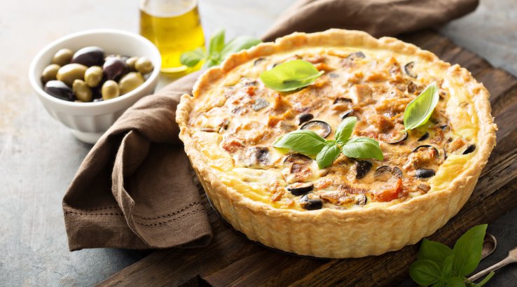 Кіш з сиром і баклажанами рецепт