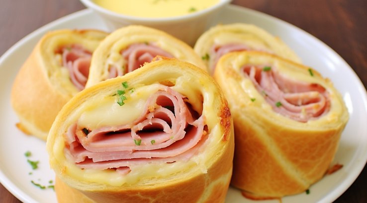 Домашній батон для пікніка з шинкою і сиром