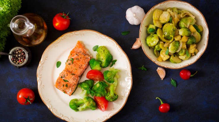 лосось з овочами