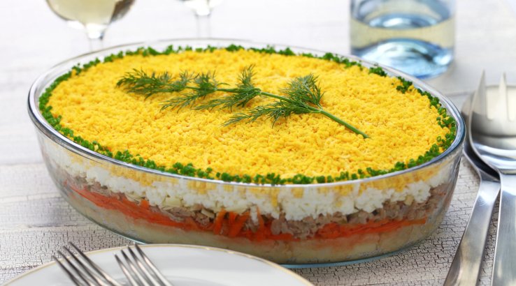 Салат "Мимоза" з сардинами