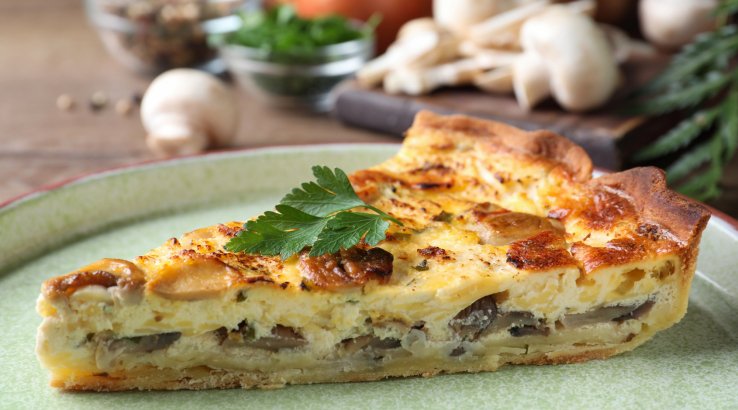 сирний кіш з грибами