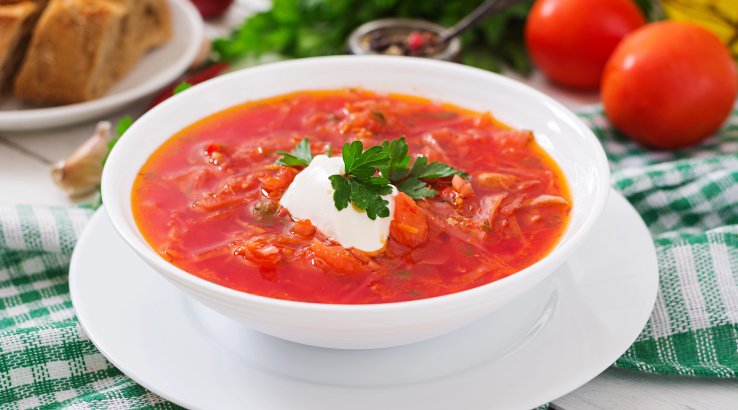 Борщ зі свининою і гарбузом