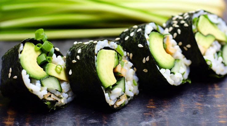 суші з овочами та оливками