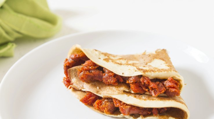 Тортильї з чорізо та бататом