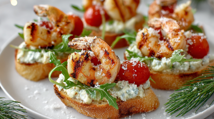 Вершкові канапки з креветками