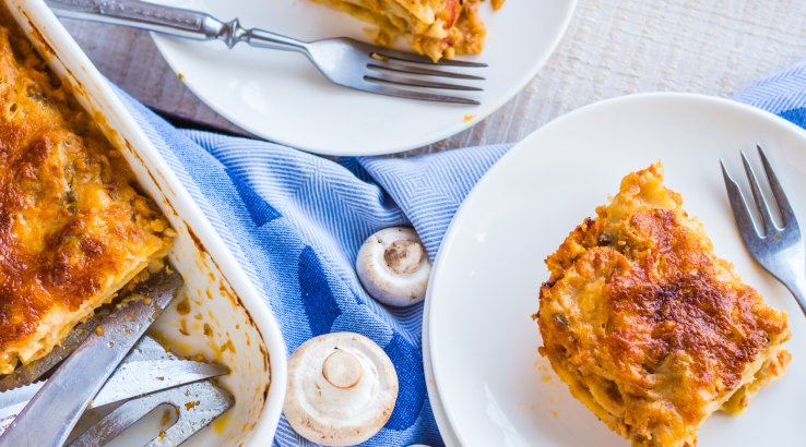 Запіканка з кролика і грибів