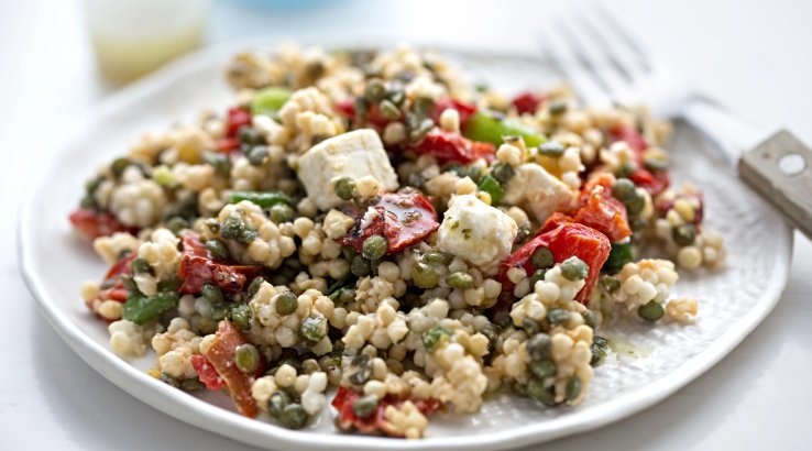Кускус з руколою, перцем та сиром фета