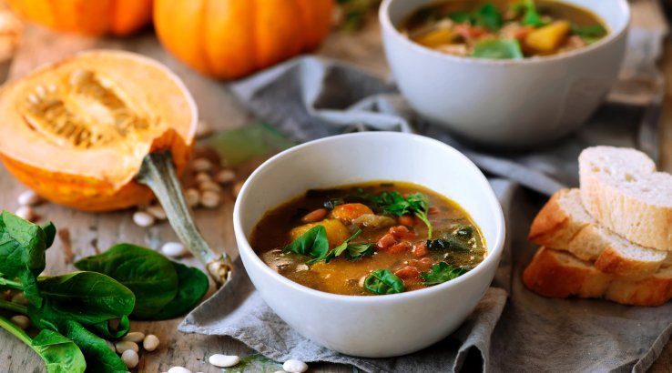 Суп з квасолею, гарбузом і спельтою