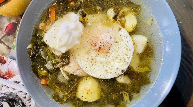 Зелений борщ із щавелем