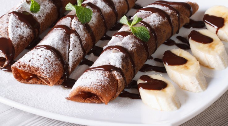 Шоколадні млинці з бананом - рецепт