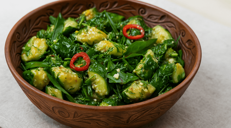 биті огірки зі щавлем