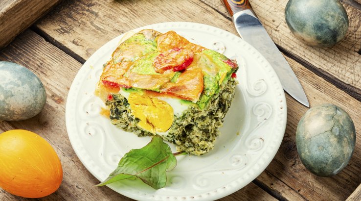 Шпинатне суфле з вареними яйцями