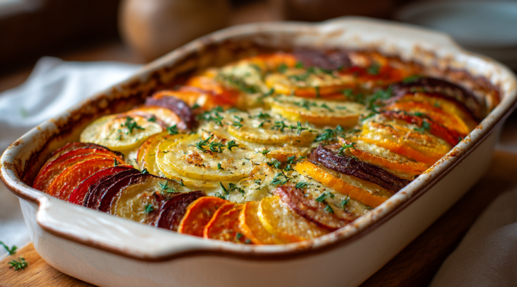 кольоровий овочевий гратен