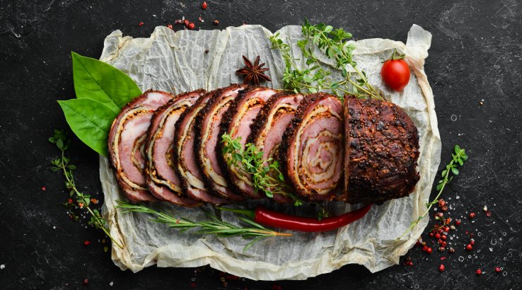 Запечена баранина з сулугуні та гірчицею