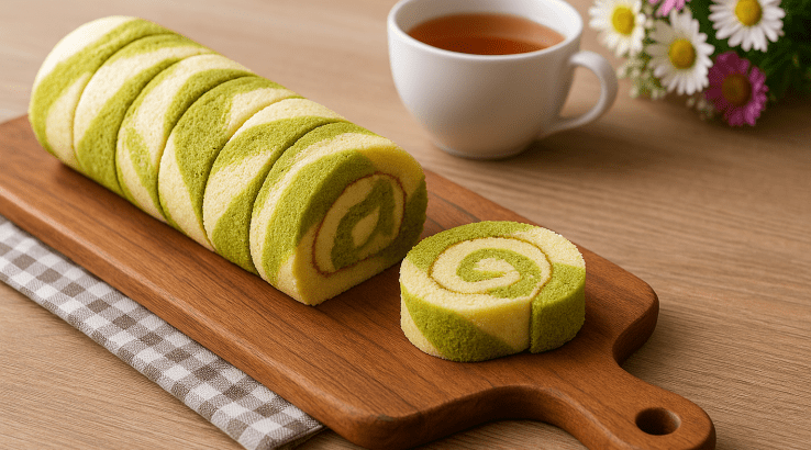 Мармуровий рулет з матчею