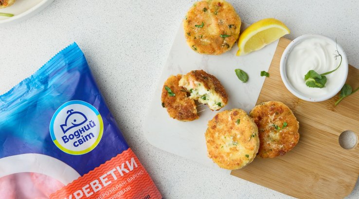 Солоні сирники з креветками