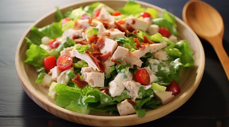 овочевий салат з копченою індичкою