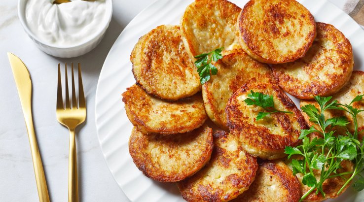 Картопляні оладки з кисломолочним сиром