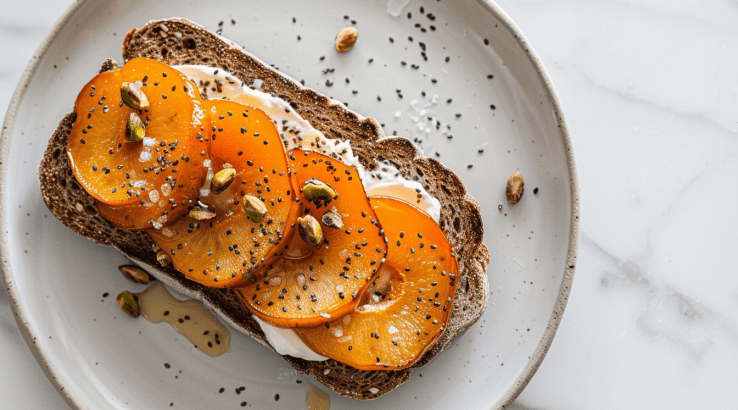 Сніданковий тост зі смаженою хурмою