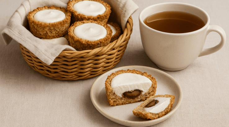 Вівсяно-арахісовий кошик з кисломолочним сиром