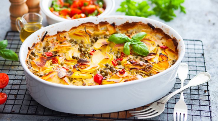 Картопля у заливці з копченим сиром