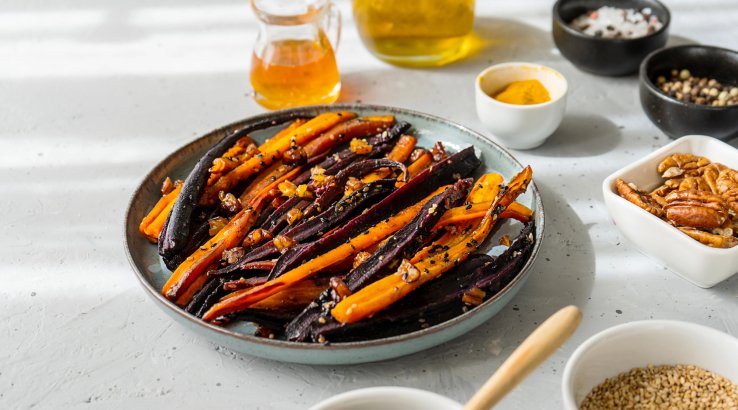 Глазурована морква з нутом